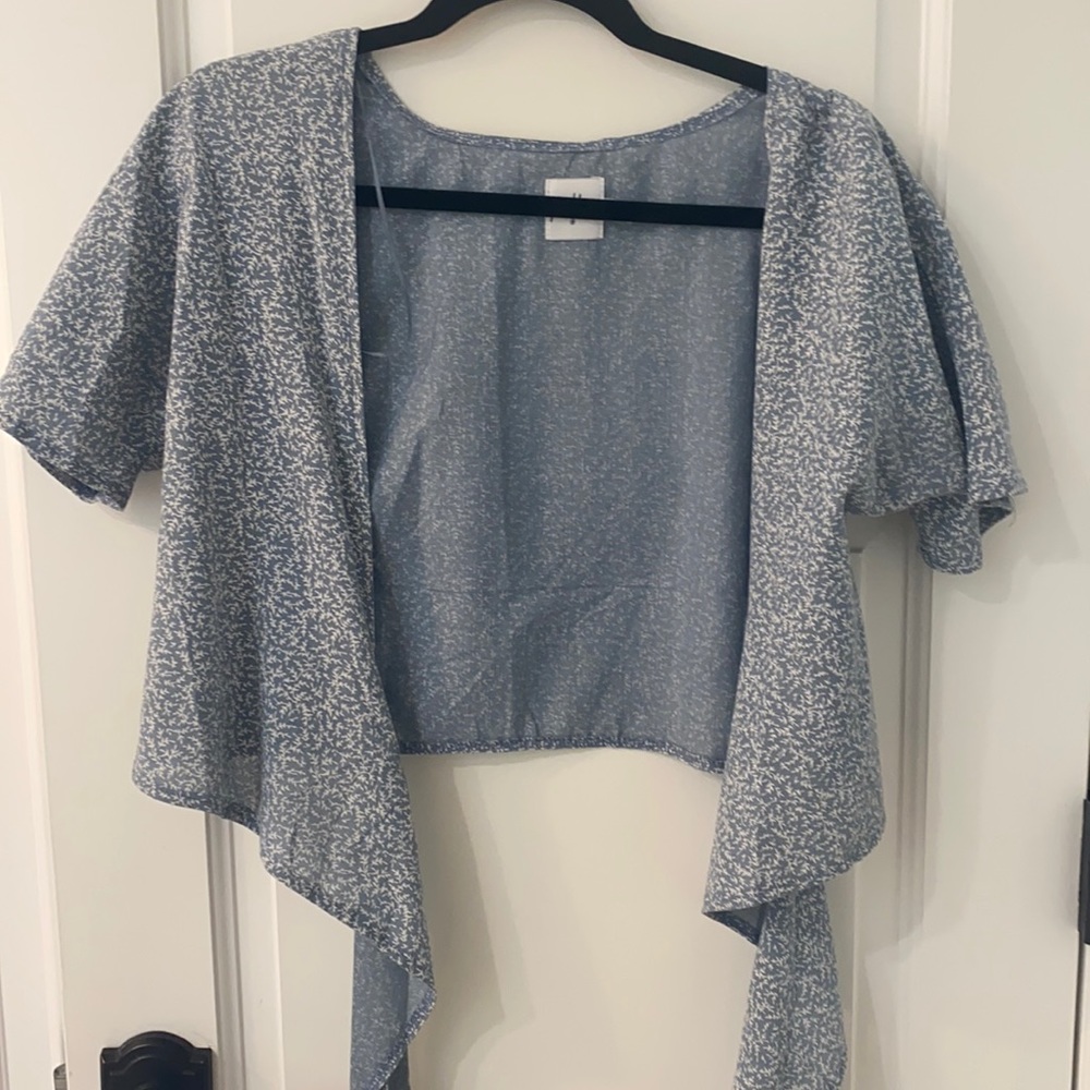 Blue wrap crop top